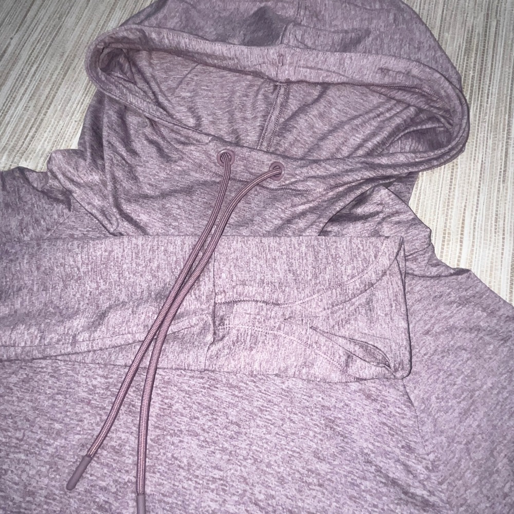 Athleta Uptempo Hoodie Sweatshirt Purple Heathered Pullover Hooded Top Size M